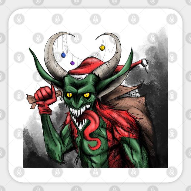 magnificent krampus the santa claus of the death Sticker by jorge_lebeau